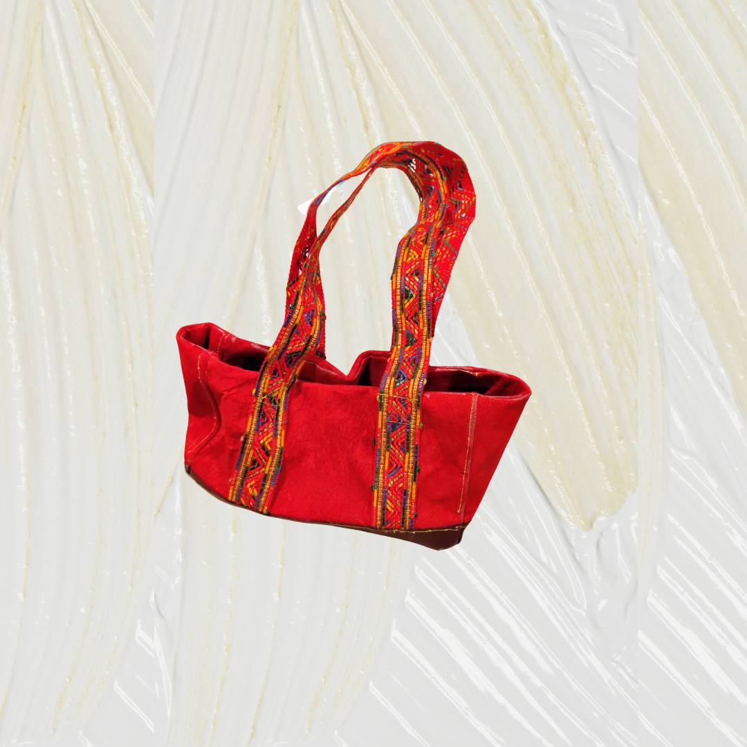 Red Suede/Leather Purse